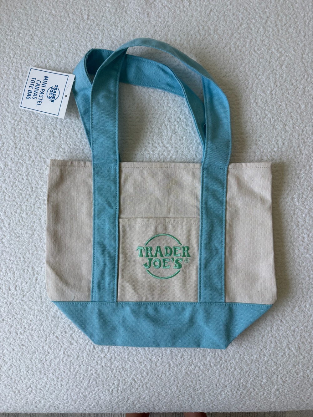 Trader Joe’s Mini Tote Bag Pastele Blue
